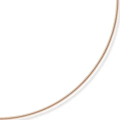 1,6mm Halsreif Omegareif Omegakette rund, 585 Gold Rotgold, 45cm