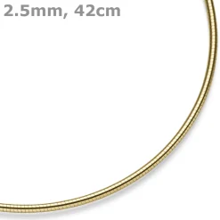 2,5mm Halsreif Omegareif rund Kette Halskette Collier aus 750 Gold Gelbgold 42cm