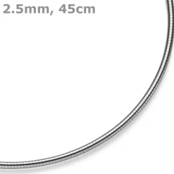 2,5mm Halsreif Omegareif rund Kette Halskette Collier aus 585 Gold Weißgold 45cm