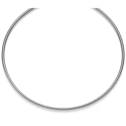 2,5mm Halsreif Omegareif rund Kette Halskette Collier aus 750 Gold Weißgold 42cm