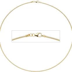 1,5mm Halsreif Omegareif 925 Silber gelbgold vergoldet 45cm Halsschmuck Damen