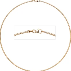 1,8mm Halsreif Reif Collier 14Kt 585 Gold Rotgold, 45cm