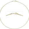 1,5mm Halsreif Reif Kette Collier, 333 Gold Gelbgold, Omegakette, 42cm