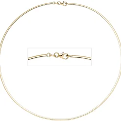 2mm Halsreif Reif Kette, 333 Gold Gelbgold, flach, 42cm