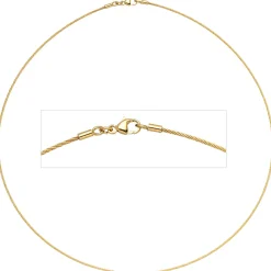 1.1mm Halsreif Reif Kette rund, 750 Gold Gelbgold, 45cm