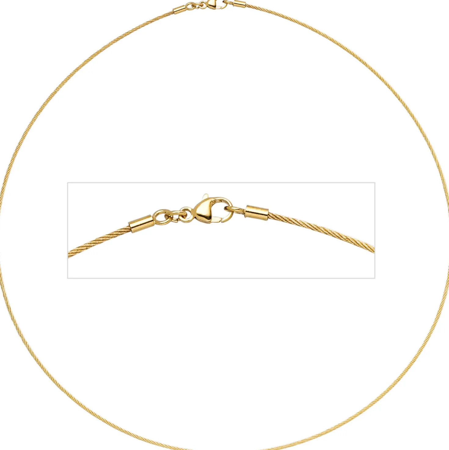1.1mm Halsreif Reif Kette rund, 750 Gold Gelbgold, 45cm