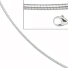 1.2mm Halsreif Reif Kette rund, 585 Weißgold Gold, 45cm