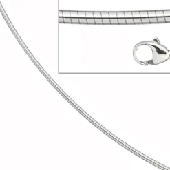 1.2mm Halsreif Reif Kette rund, 585 Weißgold Gold, 45cm