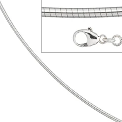 1.1mm Halsreif Reif Kette rund, 585 Weißgold Gold, 50cm