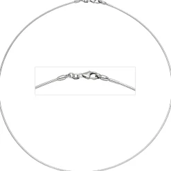 1.2mm Halsreif Reif Kette rund, 585 Weißgold Gold, 42cm