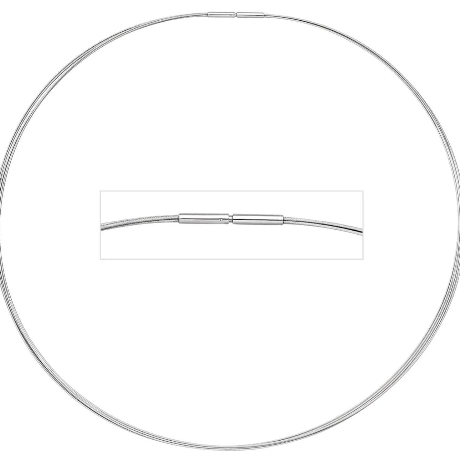 1,3mm Halsreif 5-reihige Halskette aus Edelstahl Edelstahlkette Halsschmuck 45cm