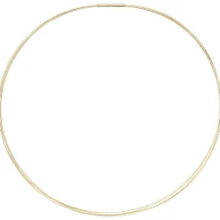 1,4mm Halsreif 5-reihige Halskette aus 585 Gold Gelbgold Halsschmuck, 42cm