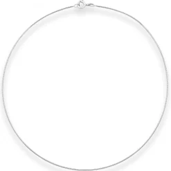 0,8mm Halsreif Tondakette Kette Collier Omegareif aus 375 Gold Weißgold 45cm