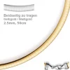 2,5mm Halsreif Wendeomegareif Collier flach, 750 Gold Gelbgold & Weißgold 50cm