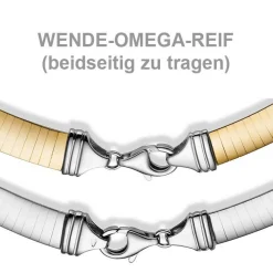 8mm Halsreif Wendeomegareif Collier flach 750 Gold Gelbgold & Weißgold 42cm Damen