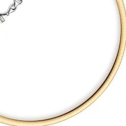 4mm Halsreif Wendeomegareif Collier flach, 585 Gold Gelbgold & Weißgold 42cm