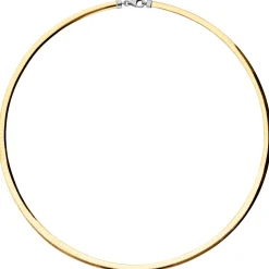 4mm Halsreif Wendeomegareif Collier flach 750 Gold Gelbgold & Weißgold 42cm Damen