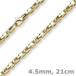 4,5mm Herren Armband Armschmuck Armkette aus 750 Gold Gelbgold 21cm