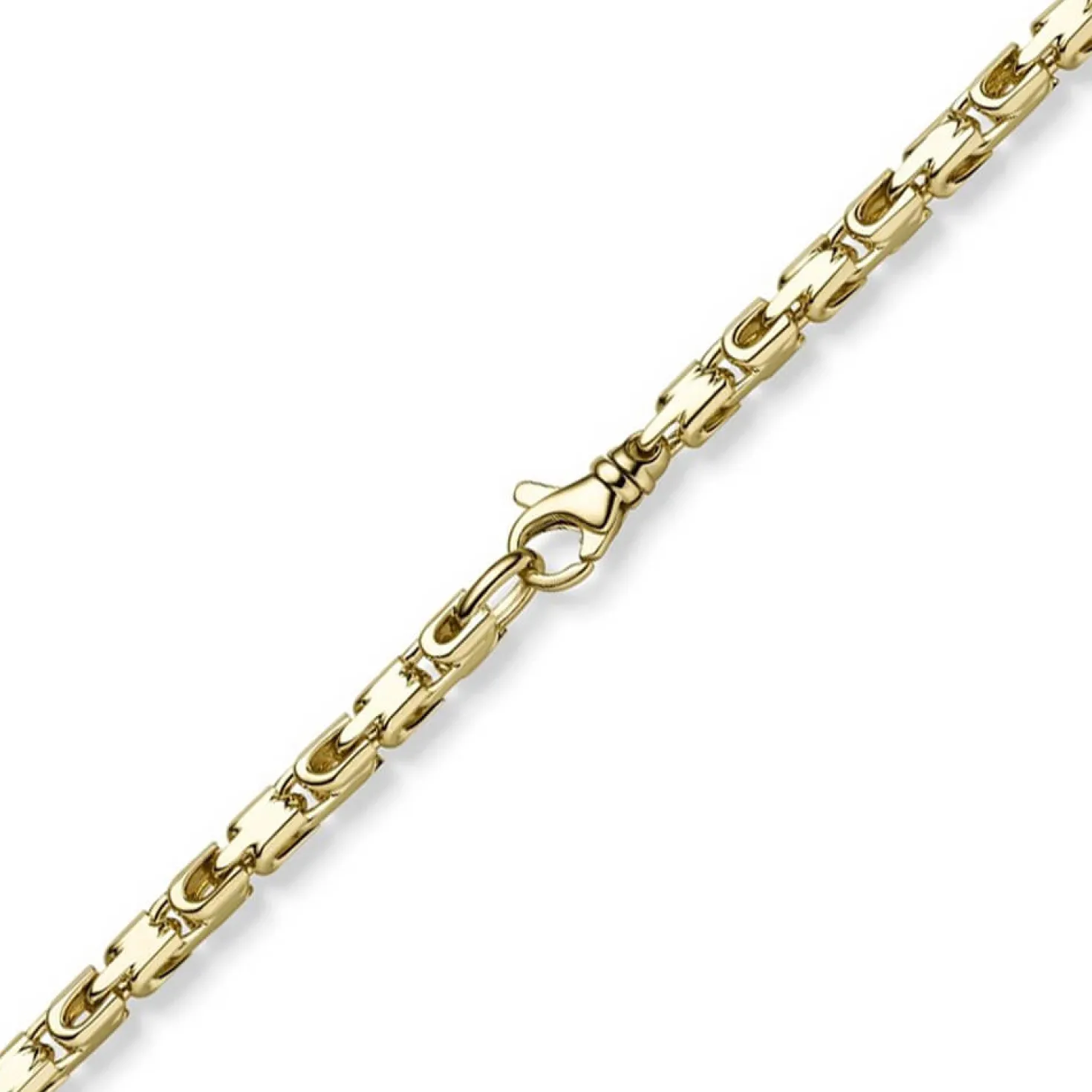 4,5mm Herren Kette Halsschmuck Halskette aus 585 Gold Gelbgold 65cm