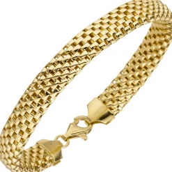 8mm Himbeer-Armband flach Armkette Armschmuck 925 Silber vergoldet Damen 19cm