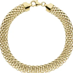 8mm Himbeer-Armband flach Armkette Armschmuck 925 Silber vergoldet Damen 19cm