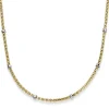 1,5mm Himbeer Collier Halskette aus 585 Gelbgold mit Rollos aus 585 Weißgold 50cm