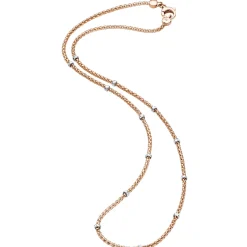 1,5mm Himbeer Collier Halskette aus 750 Rotgold mit Rollos aus 750 Weißgold 45cm