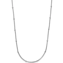 1,5mm Himbeer Collier Halskette mit Rollos Halsschmuck aus 585 Weißgold 50cm