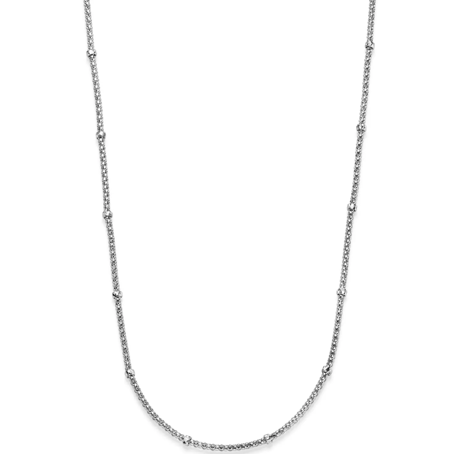 1,5mm Himbeer Collier Halskette mit Rollos Halsschmuck aus 585 Weißgold 50cm