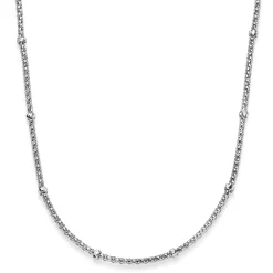 1,5mm Himbeer Collier Halskette mit Rollos Halsschmuck aus 585 Weißgold 45cm