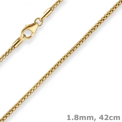1,8mm Himbeerkette Goldkette Collier Halskette aus 585 Gold Gelbgold 42cm
