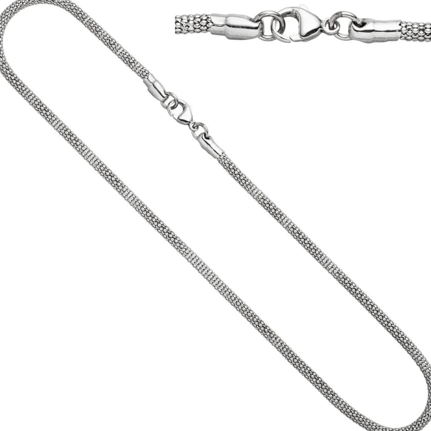 3,6mm Himbeer-Kette Halskette Collier 925 Silber glänzend Silberkette 42cm