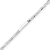 7,4mm Id-Armband Figarokette Armschmuck aus 925 Silber rhodiniert 21cm