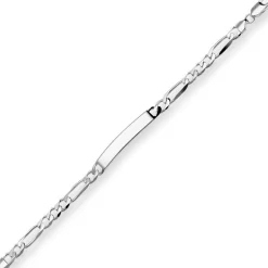 7,4mm Id-Armband Figarokette Armschmuck aus 925 Silber rhodiniert 21cm