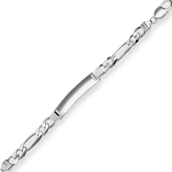 9,3mm Id-Armband Figarokette Armschmuck aus 925 Silber rhodiniert 24cm