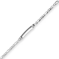 5,7mm Id-Armband Figarokette Armschmuck aus 925 Silber rhodiniert 20cm