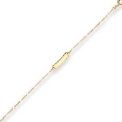 1,5mm Id-Armband Figarokette diamantiert Armschmuck aus 585 Gold Gelbgold 16cm