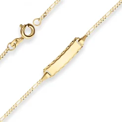 1,5mm Id-Armband Figarokette diamantiert Armschmuck aus 585 Gold Gelbgold 16cm