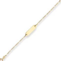 1,5mm Id-Armband Figarokette diamantiert Armschmuck aus 585 Gold Gelbgold 13cm