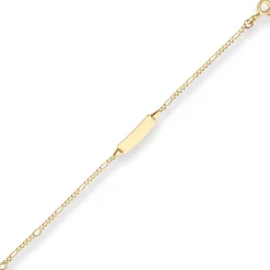 1,9mm Id-Armband Figarokette diamantiert Armschmuck aus 585 Gold Gelbgold 12cm
