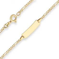 1,9mm Id-Armband Figarokette diamantiert Armschmuck aus 333 Gold Gelbgold 12cm