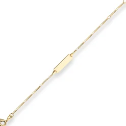 1,5mm Id-Armband Figarokette diamantiert Armschmuck aus 375 Gold Gelbgold 16cm