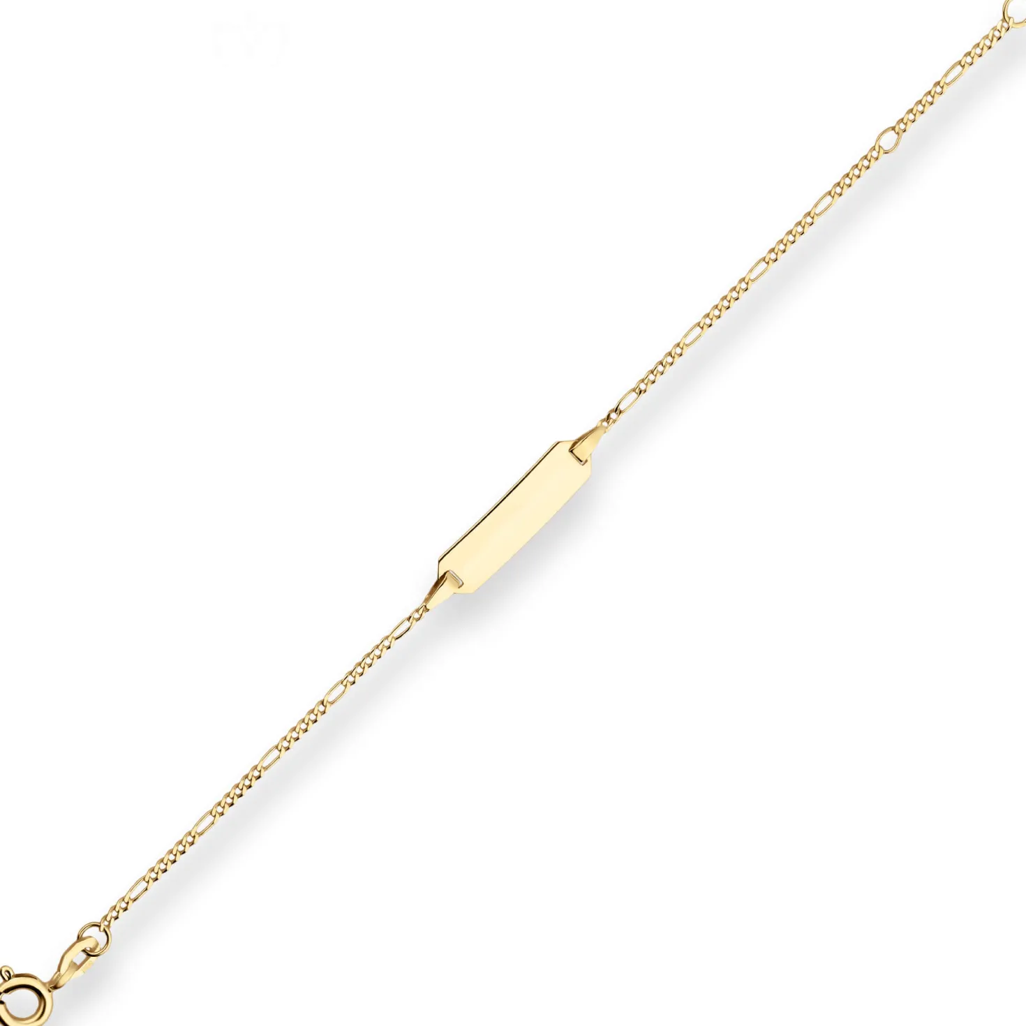 1,5mm Id-Armband Figarokette diamantiert Armschmuck aus 375 Gold Gelbgold 16cm