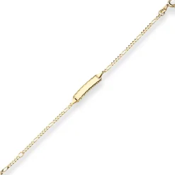 1,9mm Id-Armband Figarokette diamantiert Armschmuck aus 333 Gold Gelbgold 14cm