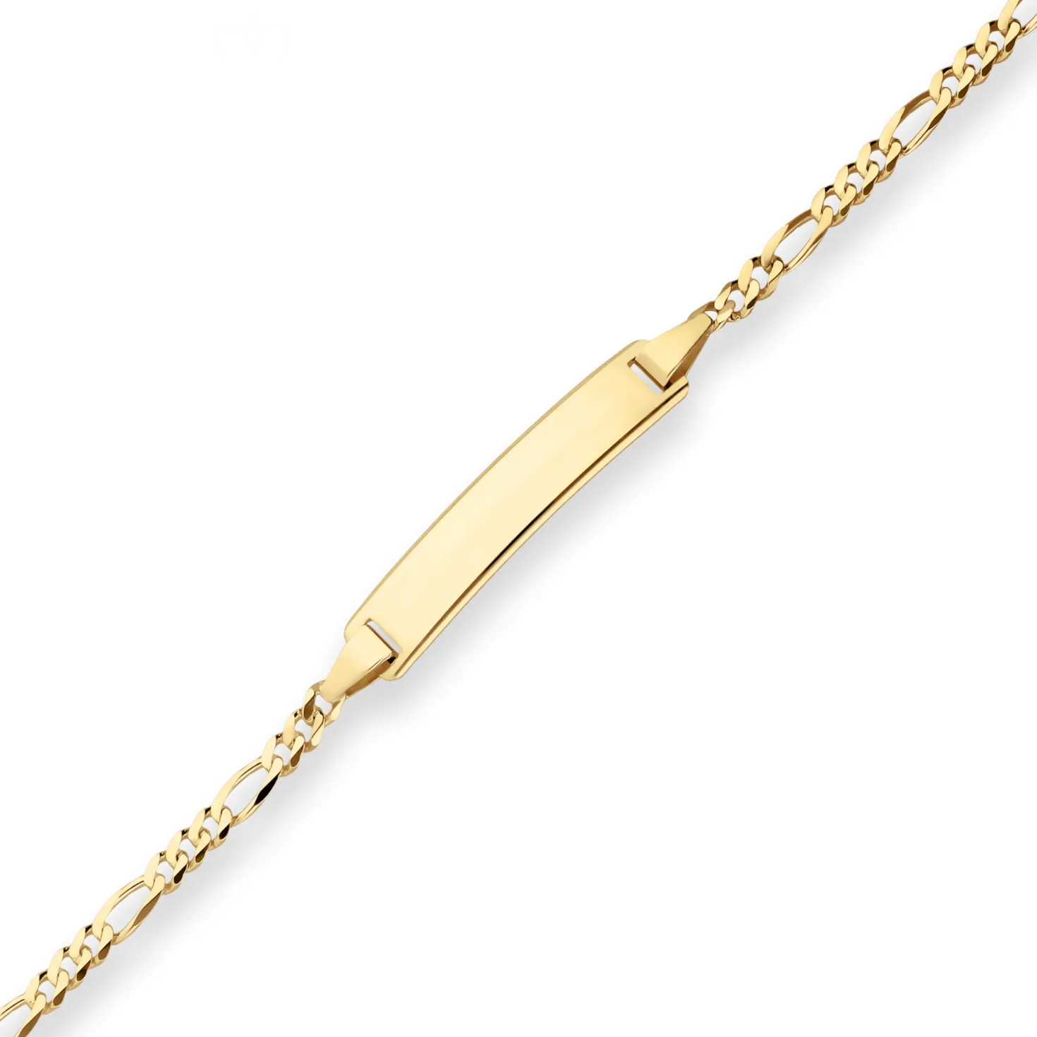 2,1mm Id-Armband Figarokette diamantiert Armschmuck aus 585 Gold Gelbgold 14cm