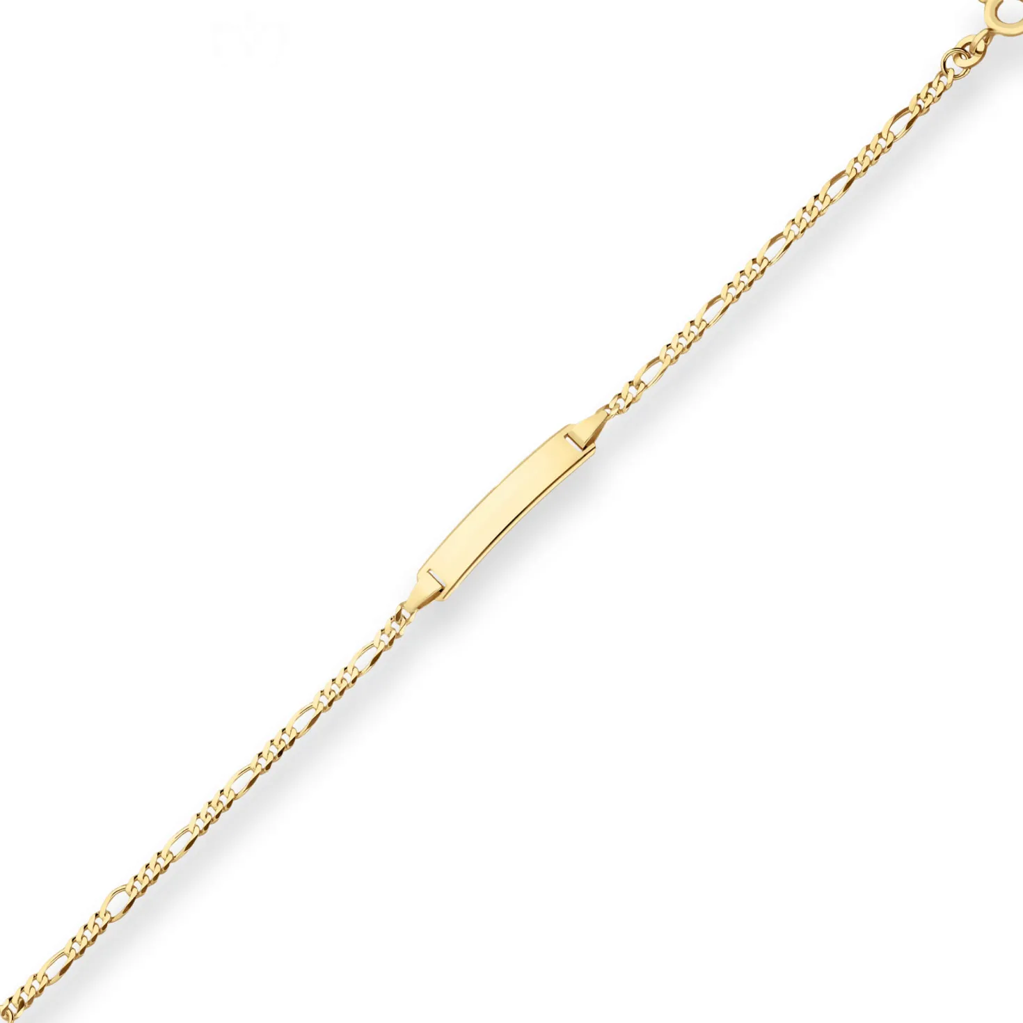 2,1mm Id-Armband Figarokette diamantiert Armschmuck aus 585 Gold Gelbgold 14cm