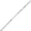 5,5mm Id-Armband Figarokette diamantiert Armschmuck aus 925 Silber 19cm