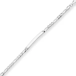 5,5mm Id-Armband Figarokette diamantiert Armschmuck aus 925 Silber 21cm