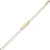 1,9mm Id-Armband Figarokette diamantiert aus 585 Gold Gelbgold 14cm