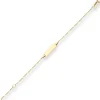 1,1mm Id-Armband Figarokette diamantiert aus 585 Gold Gelbgold 14cm